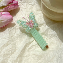 Load image into Gallery viewer, Embroidered Butterfly Telephone Wire Hair Band Simple Sweet Braided Hair Tie Highly Elastic Creative Ponytail Headwear