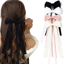 Load image into Gallery viewer, Multicoloured Double Ribbon Bowknot Hair Clip Simple Temperamental Ponytail Hairpin Headwear Hair Accessories for Women