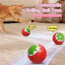 Load image into Gallery viewer, Strawberry Shape Cat Interactive Ball Toys Automatic Rolling Ball Electric Cat Toys Rechargeable Self-moving Kitten Toys