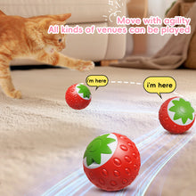 Load image into Gallery viewer, Strawberry Shape Cat Interactive Ball Toys Automatic Rolling Ball Electric Cat Toys Rechargeable Self-moving Kitten Toys