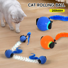 Load image into Gallery viewer, Cat Interactive Ball Toys Automatic Rolling Ball Faux Tail Electric Cat Toys Rechargeable Self-moving Kitten Toys