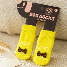 Load image into Gallery viewer, 4Pcs Anti-slip Protect Paws Puppy Dog Shoes Soft Pet Knits Socks Cute Cartoon Skid Socks For Small Dogs Breathable S/M/L