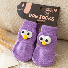 Load image into Gallery viewer, 4Pcs Anti-slip Protect Paws Puppy Dog Shoes Soft Pet Knits Socks Cute Cartoon Skid Socks For Small Dogs Breathable S/M/L
