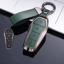 Load image into Gallery viewer, Leather Car Key Case Cover Remote Fob Holder Metal Keychain for BYD Song Plus Atto 3 Han EV Tang DM Qin Seal Dolphin Accessories