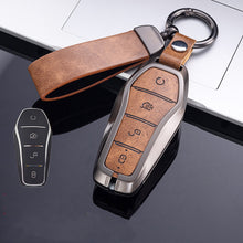 Load image into Gallery viewer, Leather Car Key Case Cover Remote Fob Holder Metal Keychain for BYD Song Plus Atto 3 Han EV Tang DM Qin Seal Dolphin Accessories