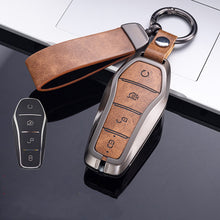 Load image into Gallery viewer, Leather Car Key Case Cover Remote Fob Holder Metal Keychain for BYD Song Plus Atto 3 Han EV Tang DM Qin Seal Dolphin Accessories