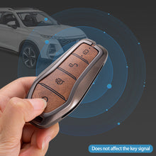 Load image into Gallery viewer, Leather Car Key Case Cover Remote Fob Holder Metal Keychain for BYD Song Plus Atto 3 Han EV Tang DM Qin Seal Dolphin Accessories