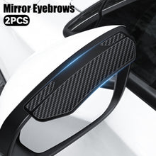 Load image into Gallery viewer, 2Pcs Carbon Fibre Universal Car Rear View Mirror Rain Cover Sun Visor Eyebrow Side View Mirror Rain Guard Auto Protection