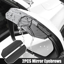 Load image into Gallery viewer, 2Pcs Carbon Fibre Universal Car Rear View Mirror Rain Cover Sun Visor Eyebrow Side View Mirror Rain Guard Auto Protection