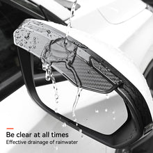 Load image into Gallery viewer, 2Pcs Carbon Fibre Universal Car Rear View Mirror Rain Cover Sun Visor Eyebrow Side View Mirror Rain Guard Auto Protection