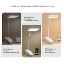 Load image into Gallery viewer, Led Eye Protection Desk Lamp with Clip Usb Rechargeable Table Lamp 360° Flexible Study Lamp Bedroom Reading Book Night Light
