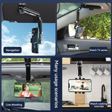 Load image into Gallery viewer, Rotatable Car Phone Holder Multifunctional Auto Rearview Mirror Seat Hanging Clip Bracket Cell Phone Holder
