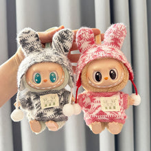 Load image into Gallery viewer, For 17 cm Labubu Clothes Pendant Labubu Sitting Party Jacquard Two-piece Set Dolls Accessories Cute Decoration Little Cloths