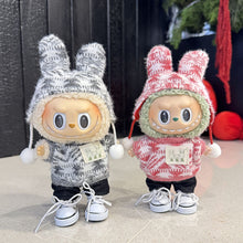Load image into Gallery viewer, For 17 cm Labubu Clothes Pendant Labubu Sitting Party Jacquard Two-piece Set Dolls Accessories Cute Decoration Little Cloths