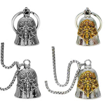 Load image into Gallery viewer, Punk Wing Motorcycle Bell Keychain Pendant Men's Hip Hop Rock Riding Exorcism Amulet Jewelry Accessories Bike Riders Gift