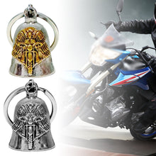 Load image into Gallery viewer, Punk Wing Motorcycle Bell Keychain Pendant Men's Hip Hop Rock Riding Exorcism Amulet Jewelry Accessories Bike Riders Gift