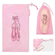 Load image into Gallery viewer, 1PC Pink Dance Shoes Storage Bag With Drawstring And Hiking Buckle Reverse Side Air Mesh Design
