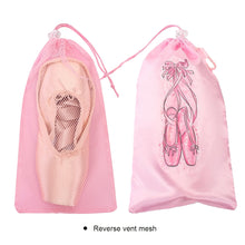 Load image into Gallery viewer, 1PC Pink Dance Shoes Storage Bag With Drawstring And Hiking Buckle Reverse Side Air Mesh Design