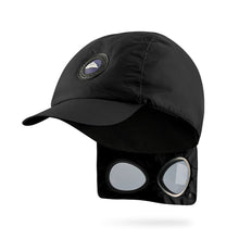 Load image into Gallery viewer, Outdoor Sports Cycling Light Warm Down Motorcycle Cap Windproof Warm Peaked Cap With Reversible Sunglasses