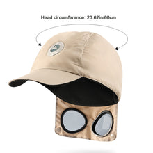 Load image into Gallery viewer, Outdoor Sports Cycling Light Warm Down Motorcycle Cap Windproof Warm Peaked Cap With Reversible Sunglasses