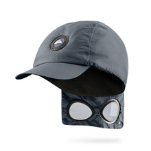 Load image into Gallery viewer, Outdoor Sports Cycling Light Warm Down Motorcycle Cap Windproof Warm Peaked Cap With Reversible Sunglasses