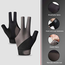 Load image into Gallery viewer, 1PC Professional Three-Finger Billiard Gloves For Left Hand Color Matching Style Non-Slip Breathable Competition Gloves Billiard Supplies