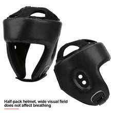 Load image into Gallery viewer, PU Leather Adult Kick Boxing Helmet Men Women Karate Head Guard MMA Kick boxing Fight Training Head Protection Full-face Head Gear