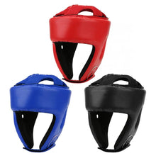 Load image into Gallery viewer, PU Leather Adult Kick Boxing Helmet Men Women Karate Head Guard MMA Kick boxing Fight Training Head Protection Full-face Head Gear