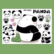 Load image into Gallery viewer, Creative Motorcycle Electric Bike Helmet Decal Waterproof Lovely Pandas Night Sign Sticker Exterior Accessories