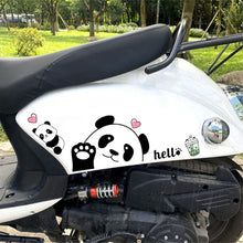 Load image into Gallery viewer, Creative Motorcycle Electric Bike Helmet Decal Waterproof Lovely Pandas Night Sign Sticker Exterior Accessories