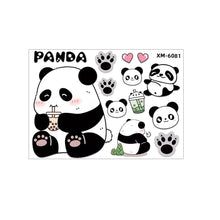 Load image into Gallery viewer, Creative Motorcycle Electric Bike Helmet Decal Waterproof Lovely Pandas Night Sign Sticker Exterior Accessories