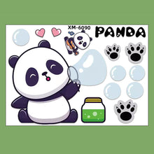 Load image into Gallery viewer, Creative Motorcycle Electric Bike Helmet Decal Waterproof Lovely Pandas Night Sign Sticker Exterior Accessories