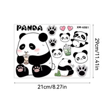 Load image into Gallery viewer, Creative Motorcycle Electric Bike Helmet Decal Waterproof Lovely Pandas Night Sign Sticker Exterior Accessories