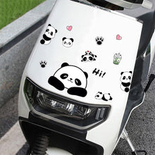 Load image into Gallery viewer, Creative Motorcycle Electric Bike Helmet Decal Waterproof Lovely Pandas Night Sign Sticker Exterior Accessories