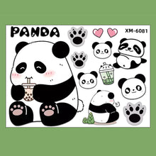 Load image into Gallery viewer, Creative Motorcycle Electric Bike Helmet Decal Waterproof Lovely Pandas Night Sign Sticker Exterior Accessories