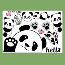 Load image into Gallery viewer, Creative Motorcycle Electric Bike Helmet Decal Waterproof Lovely Pandas Night Sign Sticker Exterior Accessories