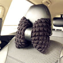 Load image into Gallery viewer, Car Plush Lumbar Headrest Belt Cover Rear Mirror Protector Cover Winter Warm Cushion Head Neck Pillow Tissue Box Girls Decoration Accessories