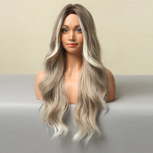 Load image into Gallery viewer, Fashionable Mid Wave Light and Thin Natural Mixed Color Light Gray Full Head Wig for Women