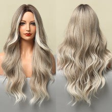 Load image into Gallery viewer, Fashionable Mid Wave Light and Thin Natural Mixed Color Light Gray Full Head Wig for Women