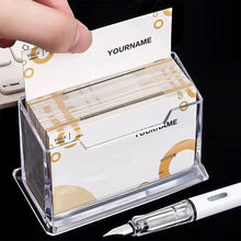 Load image into Gallery viewer, Transparent Business Card Holder Acrylic Display Stand Box Desk Storage Shelf Plastic Desktop Place Card Holder Office Supplies