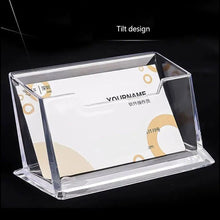 Load image into Gallery viewer, Transparent Business Card Holder Acrylic Display Stand Box Desk Storage Shelf Plastic Desktop Place Card Holder Office Supplies