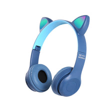 Load image into Gallery viewer, P47M Wireless Headphone Flash Light Cute Cat Ears Fone with Mic Control LED Stereo Music Helmet Phone Bluetooth Headset Gift