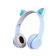 Load image into Gallery viewer, P47M Wireless Headphone Flash Light Cute Cat Ears Fone with Mic Control LED Stereo Music Helmet Phone Bluetooth Headset Gift