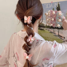 Load image into Gallery viewer, Pearl Butterfly Telephone Wire Hair Band Temperamental Bubble Braid Hair Tie Highly Elastic Ponytail Headwear Hair Accessories