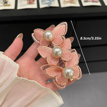 Load image into Gallery viewer, Pearl Butterfly Telephone Wire Hair Band Temperamental Bubble Braid Hair Tie Highly Elastic Ponytail Headwear Hair Accessories
