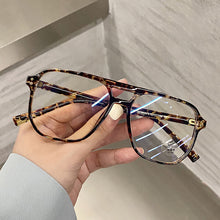 Load image into Gallery viewer, Fashionable Double-beam Blue-light-blocking Glasses Retro Large Frame Glasses Comfortable Versatile Glasses for Women