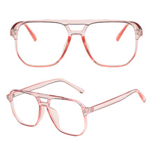 Load image into Gallery viewer, Fashionable Double-beam Blue-light-blocking Glasses Retro Large Frame Glasses Comfortable Versatile Glasses for Women