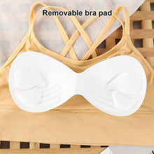 Load image into Gallery viewer, Women Solid Color Elastic Suspender Vest Sexy Navel Crop Tops Cross Back Bra Pad Integrated Vest Summer Slim-fit Short Vest