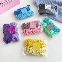 Load image into Gallery viewer, 50pcs/set Colorful Seamless Hair Band Highly Elastic Durable Rubber Band Hair Tie Headwear Hair Accessories for Children