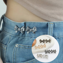 Load image into Gallery viewer, Double Bowknot Waist Buckle Detachable No-staple No-sew Button Versatile Alloy Fasten Buckle Skirt Pants DIY Clothing Accessories